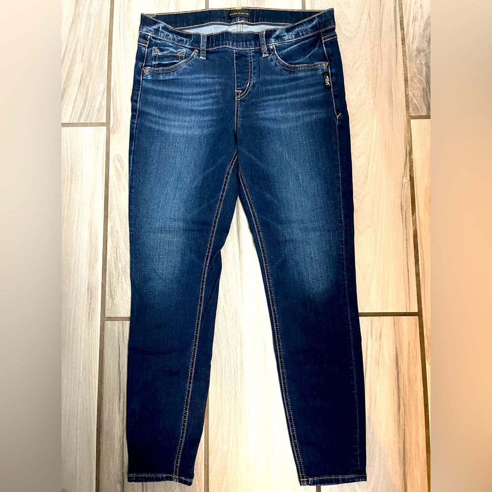 Silver pull on jeans